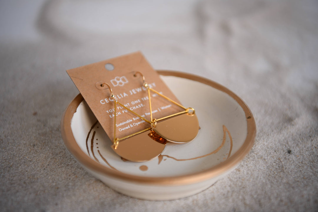 Gold Plated Half Moon Hoops