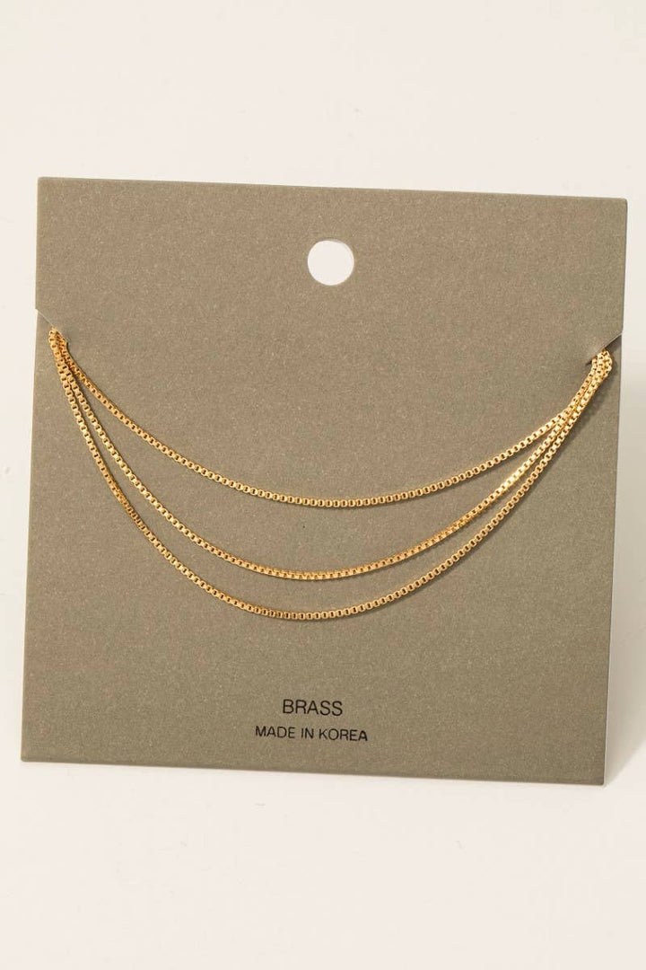 Triple Layered Mini Box Chain Necklace