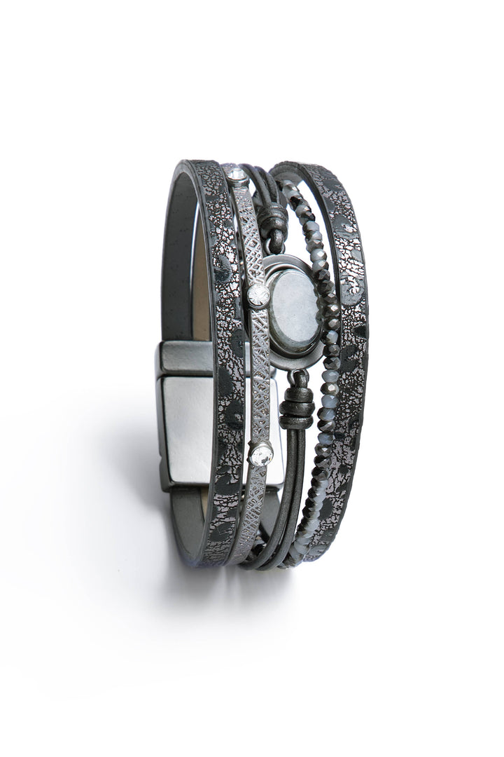 SAACHI - Stone Cold Leather Bracelet