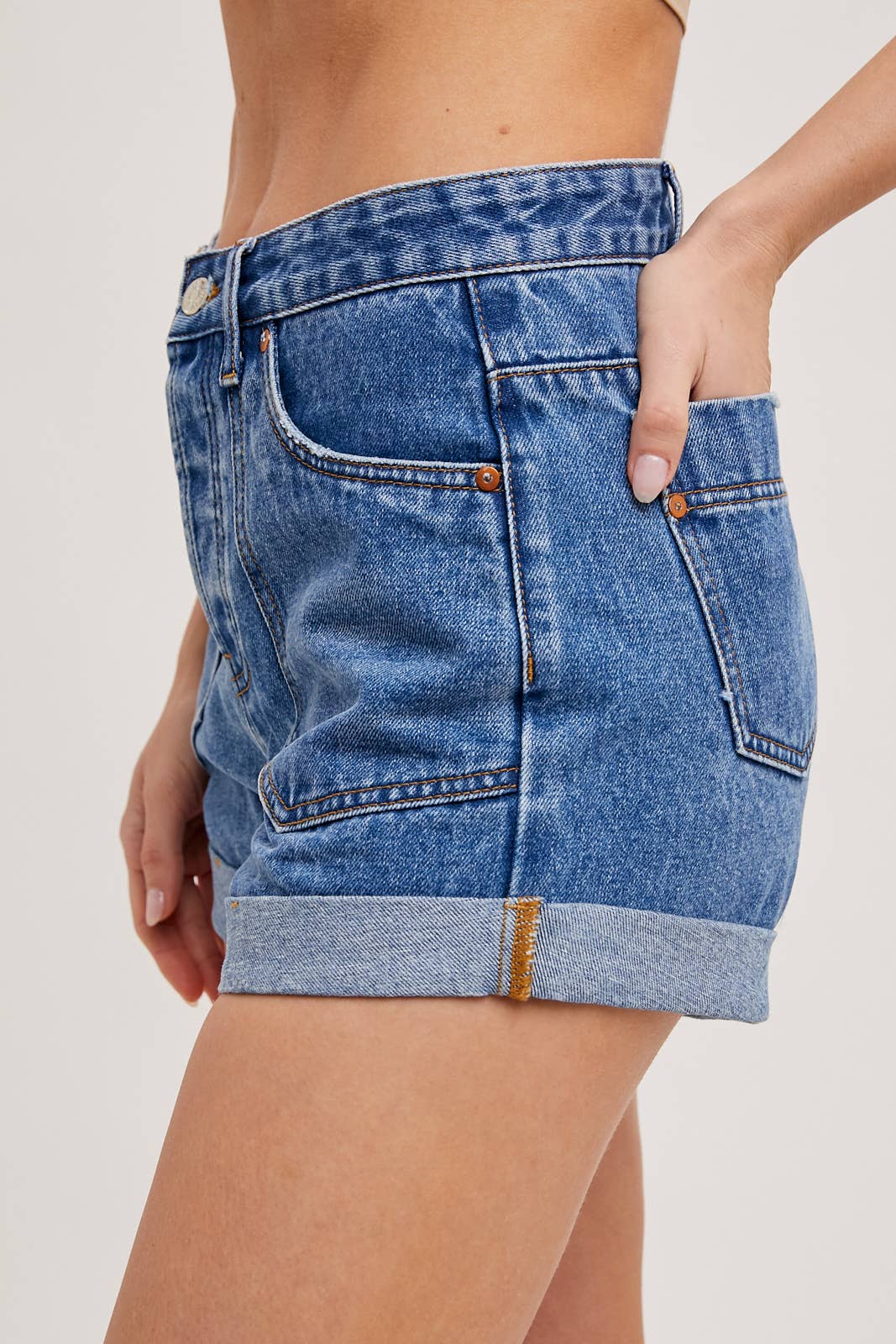 Bluivy - Western Pocket Denim Shorts Med.Wash 4
