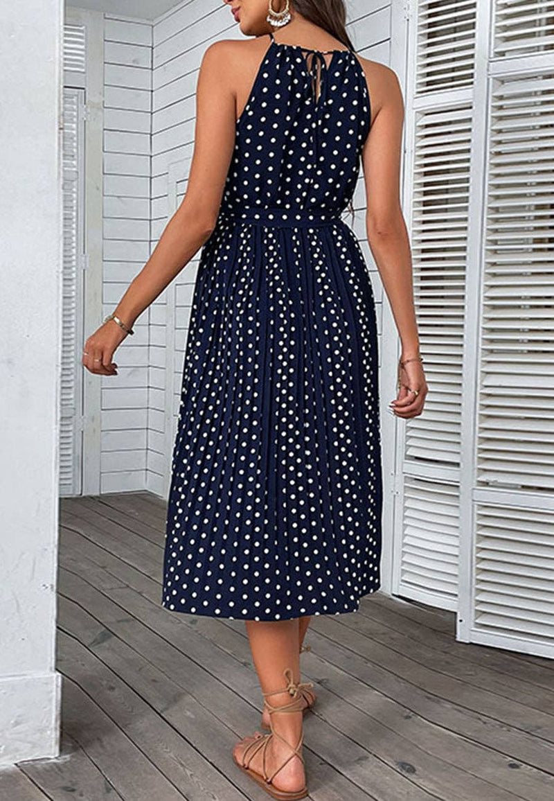 Keyhole Front Polka Dot Dress