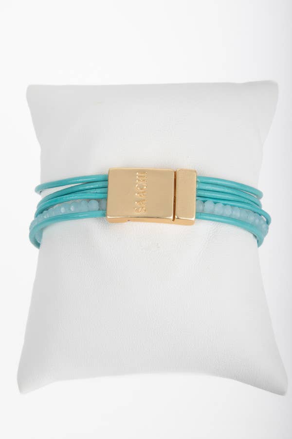 SAACHI - Leather Golden Arrow Bracelet