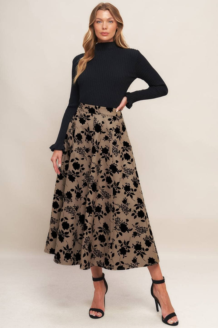 Woven Flocking Circle Skirt Sand