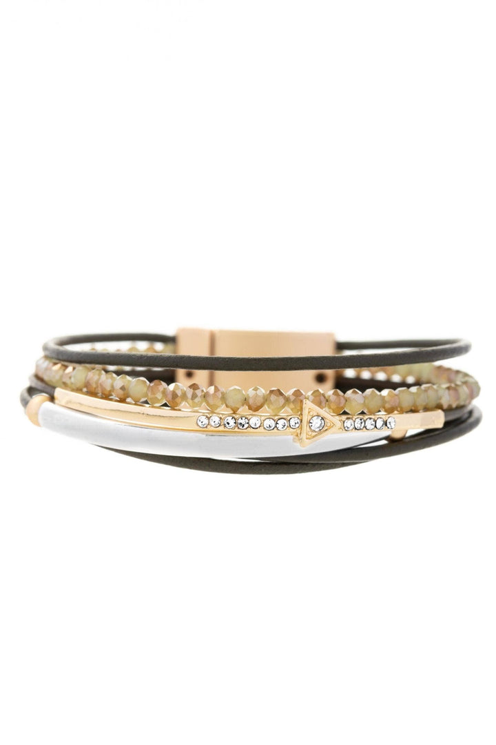 SAACHI - Leather Golden Arrow Bracelet