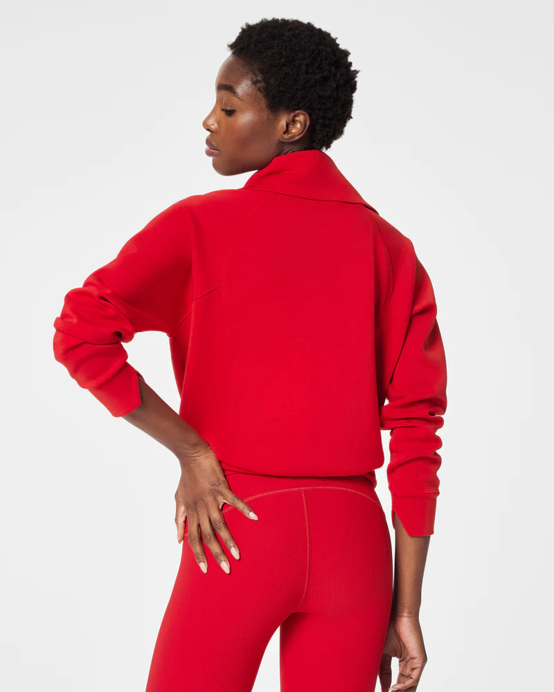 Spanx Airessentials Half Zip Red5