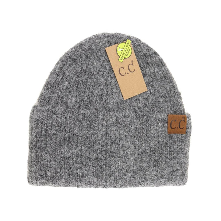 Mohair Feel Wide Cuff C.C Beanie  Grey