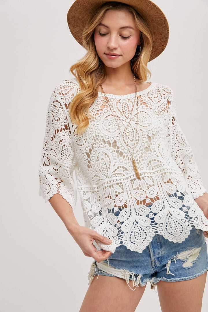 Bluivy Crochet Lace Top - Ivory
