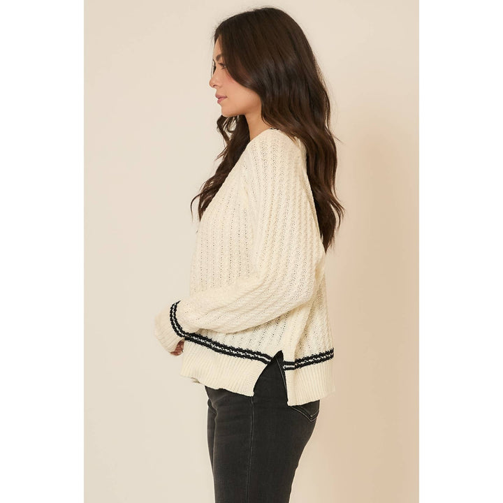 Soft Cable Knit Oversize Sweater Ivory 3
