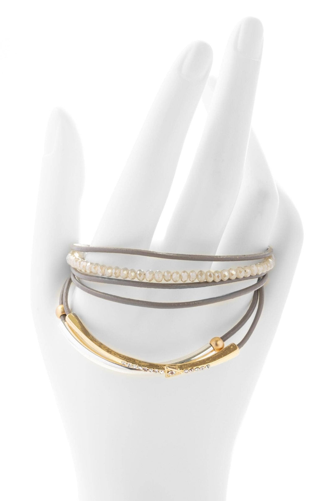 SAACHI - Leather Golden Arrow Bracelet