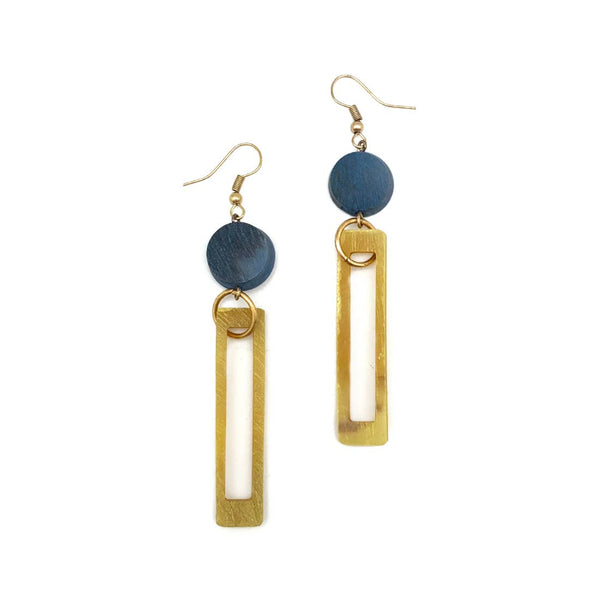 Omala Bold & Brash Collection Earrings - Dot and Rectangle