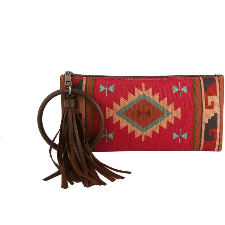 Handbag Factory Corp Aztec Clutch fushia