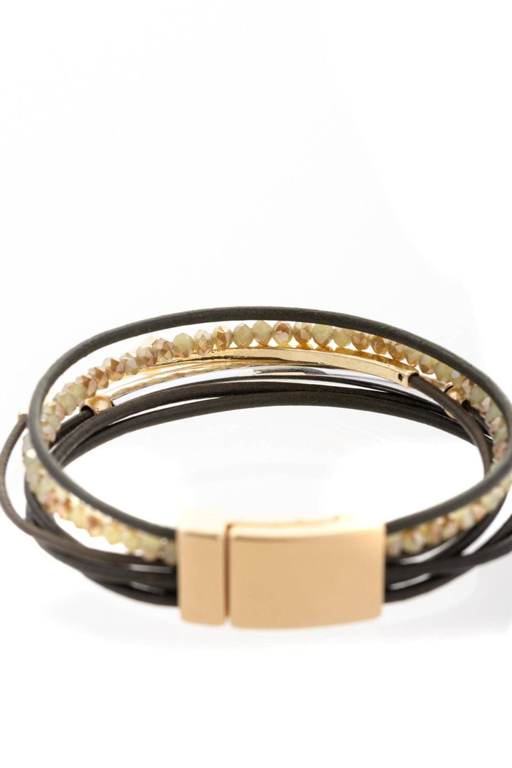 SAACHI - Leather Golden Arrow Bracelet