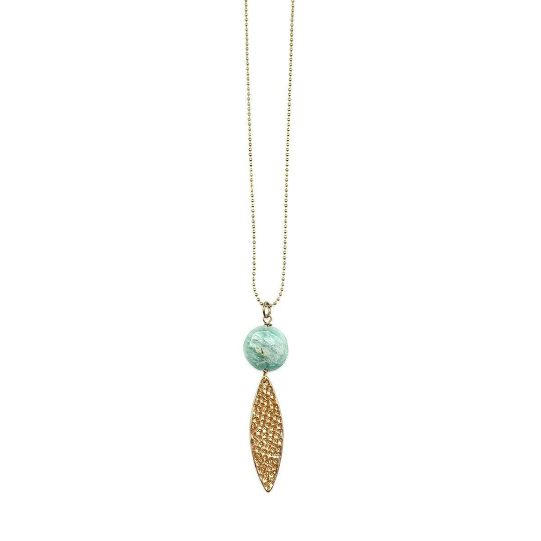 Akriti Gold Amazonite Necklace - Shop Emma's 