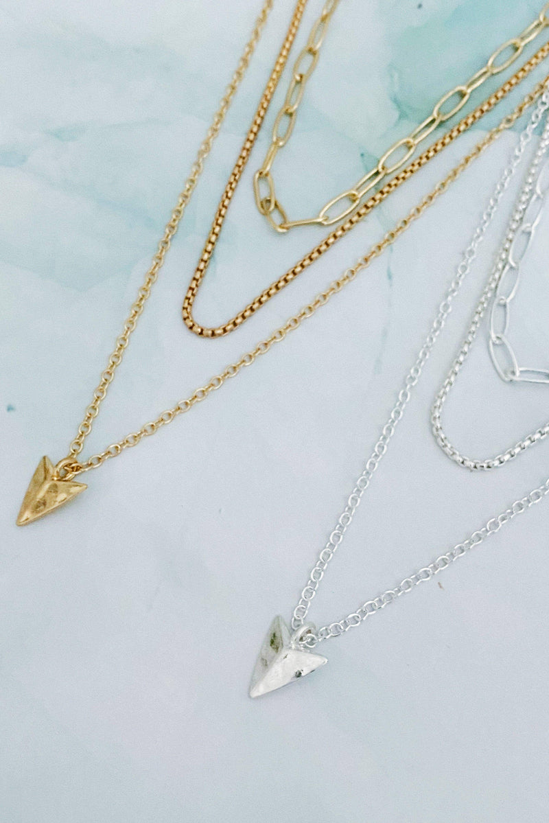 Arrowhead Triple Layered Chain Necklace - Shop Emma's 