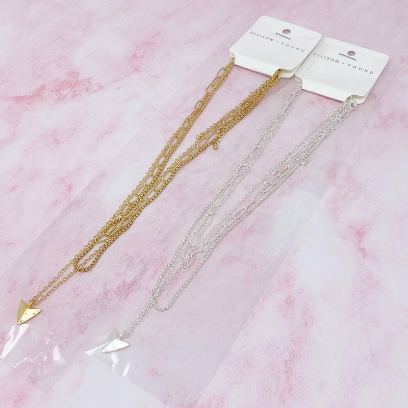 Arrowhead Triple Layered Chain Necklace - Shop Emma's 