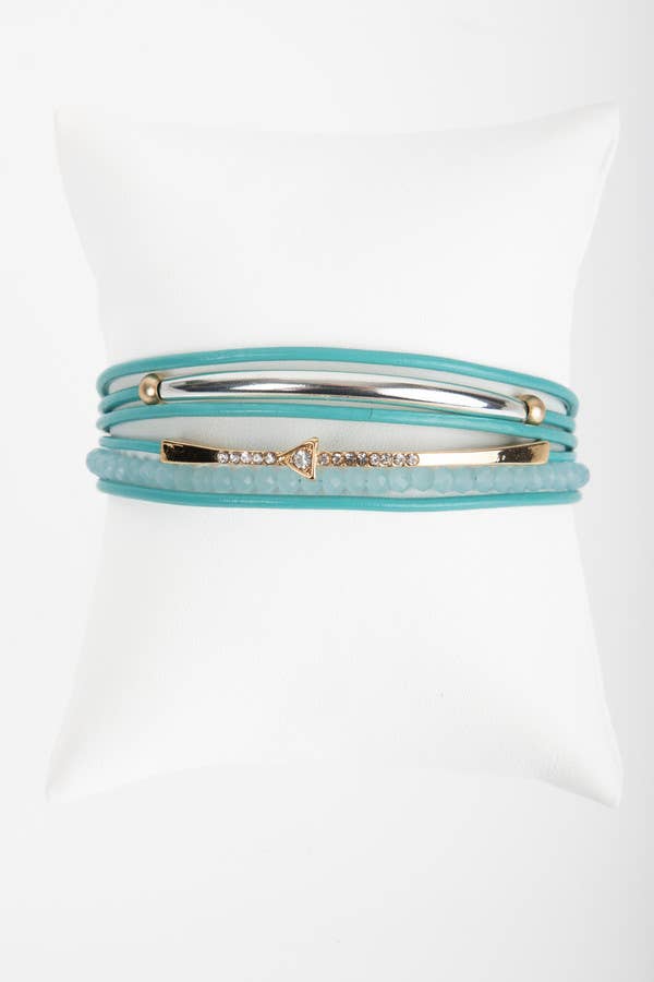 SAACHI - Leather Golden Arrow Bracelet