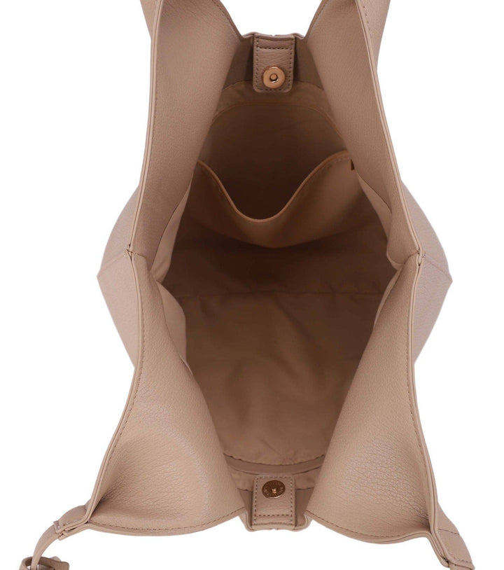 Avery Vegan Leather Tote Shoulder Bag in Taupe 3