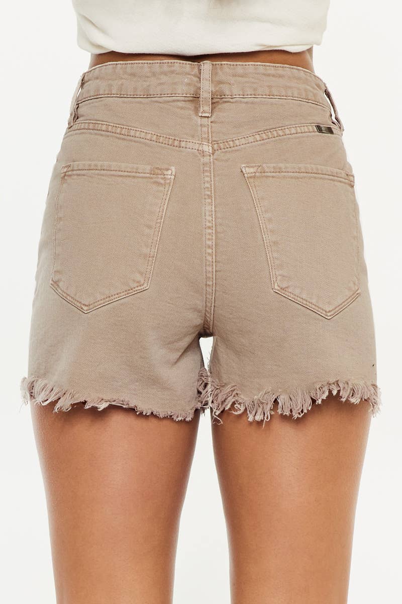 Kan Can Crossover Tan Jean Shorts