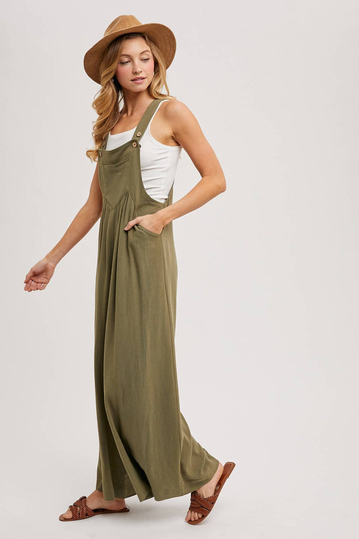 Bluivy - Flowy Wide Leg Overall Jumpsuit