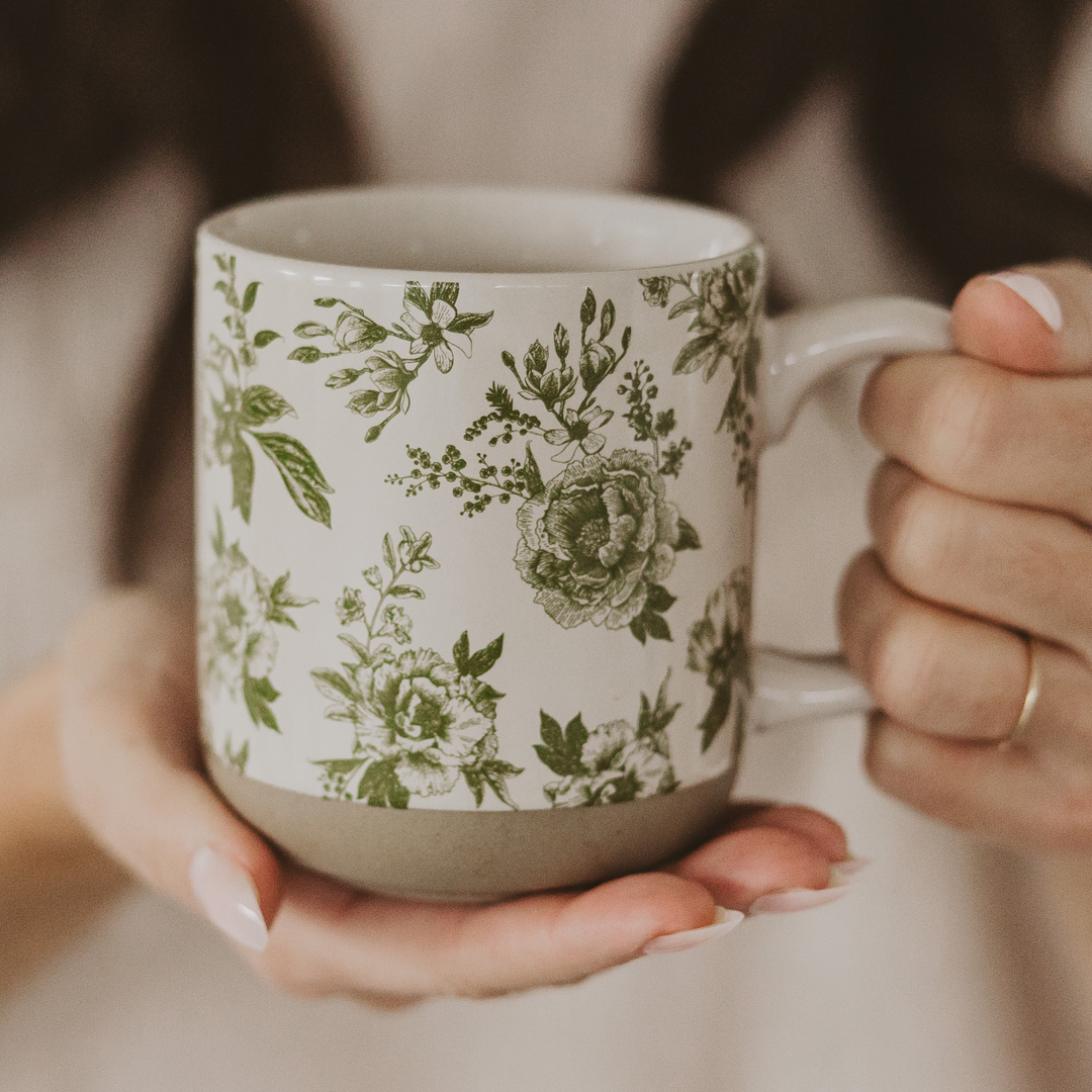 Sweet Water Decor - Green Delft Coffee Mug