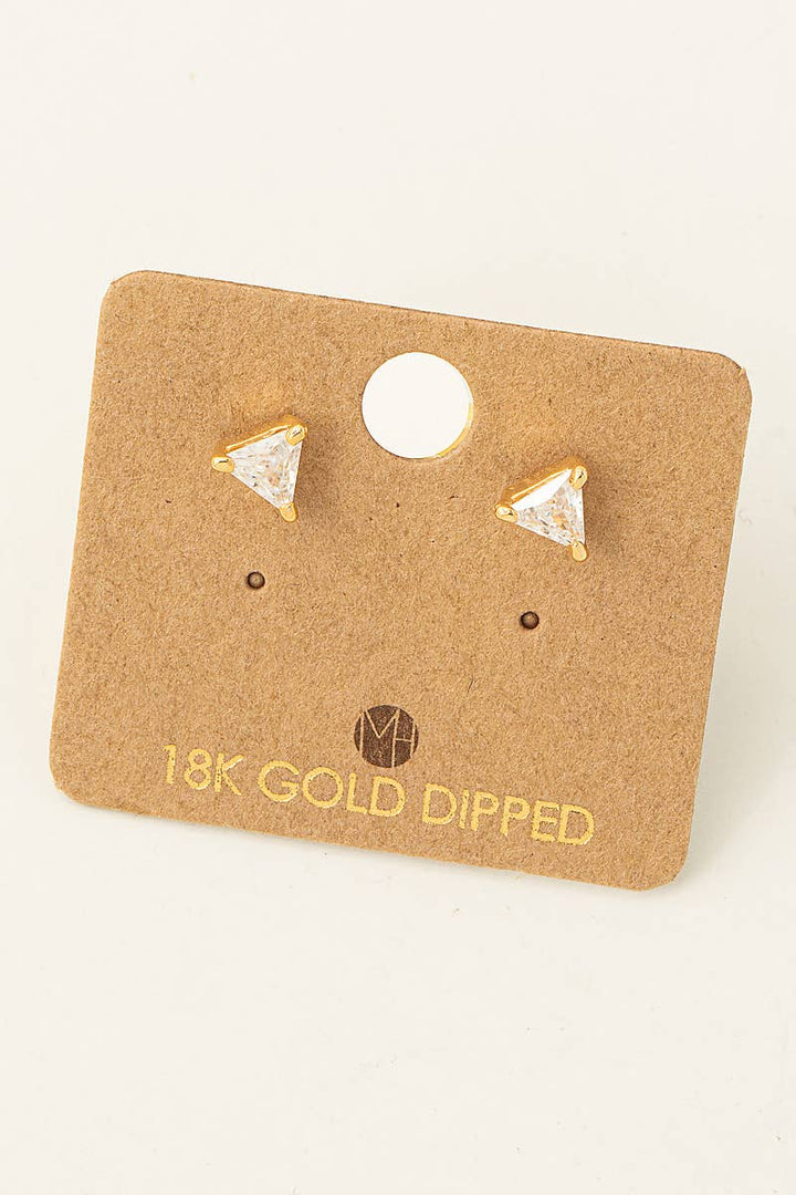 Mini Triangle Stud Earrings gold