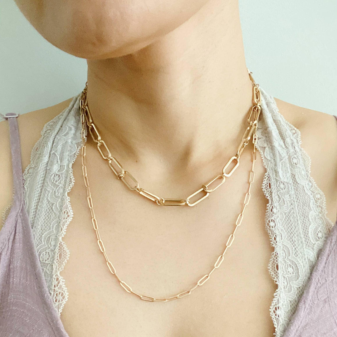 Big & Small Double Chain Link Necklace - Shop Emma's 