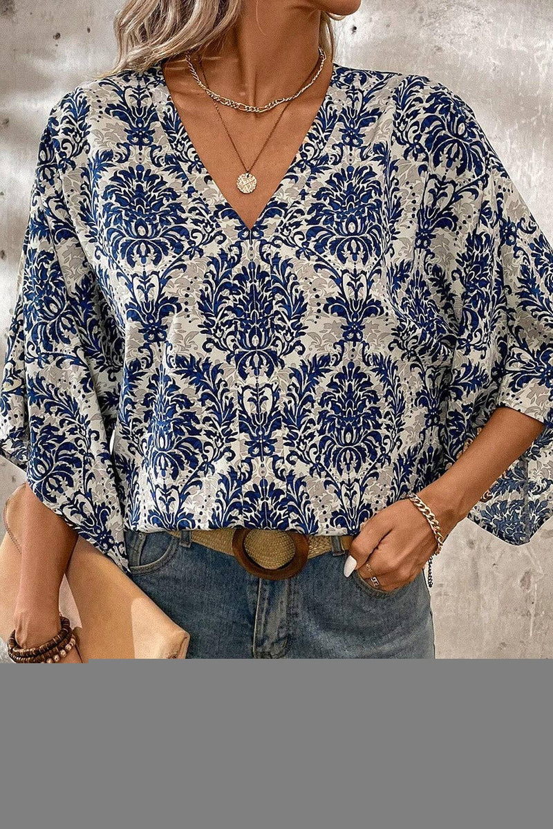 Blue Vintage Flower Blouse - Shop Emma's 