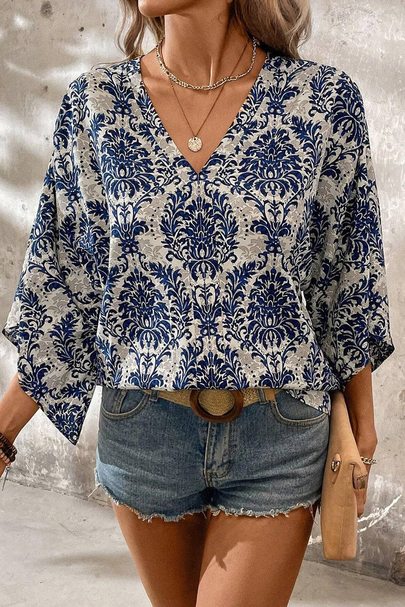 Blue Vintage Flower Blouse - Shop Emma's 