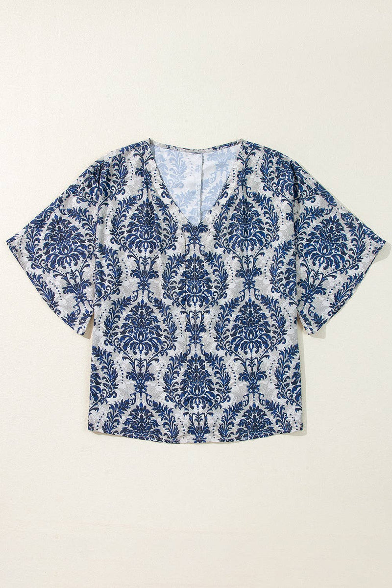 Blue Vintage Flower Blouse - Shop Emma's 