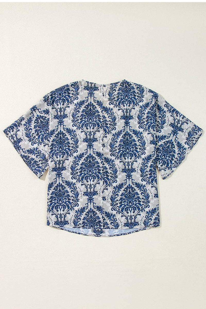 Blue Vintage Flower Blouse - Shop Emma's 