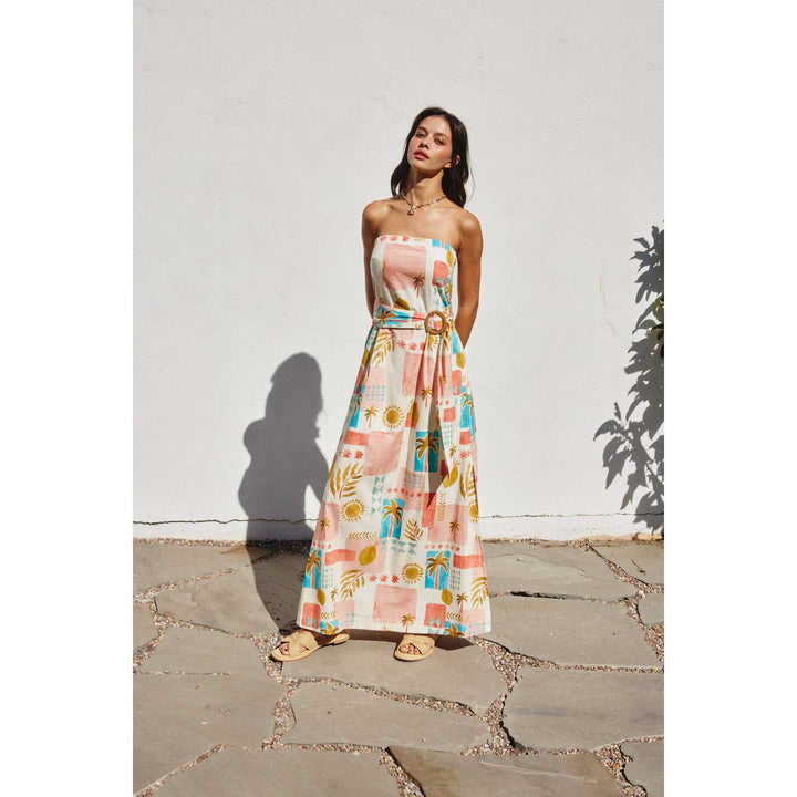 Dress Forum - Moroccan Spring Rattan Belt Strapless Maxi Dress Amalfi Coast 8