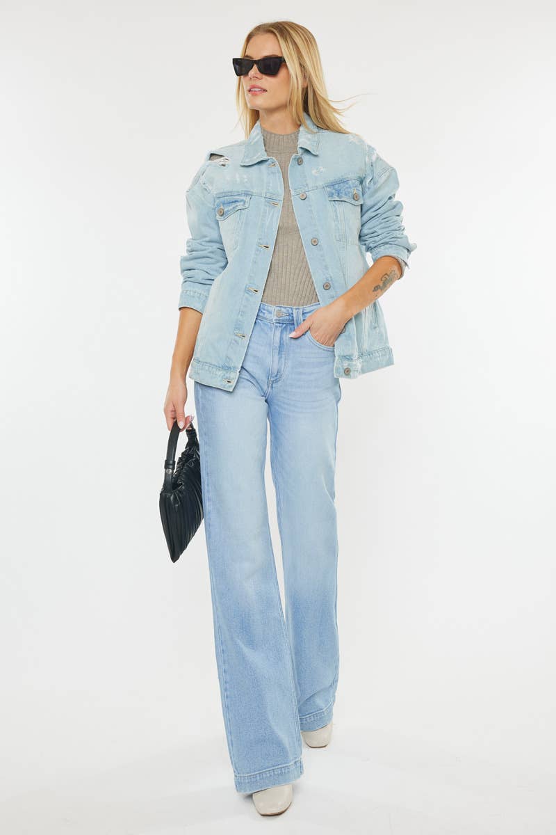 Kan Can Wide Leg Stretch Denim Jeans