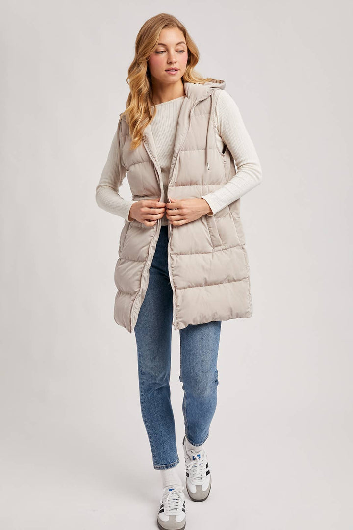 Bluivy - Hooded Longline Puffer Vest