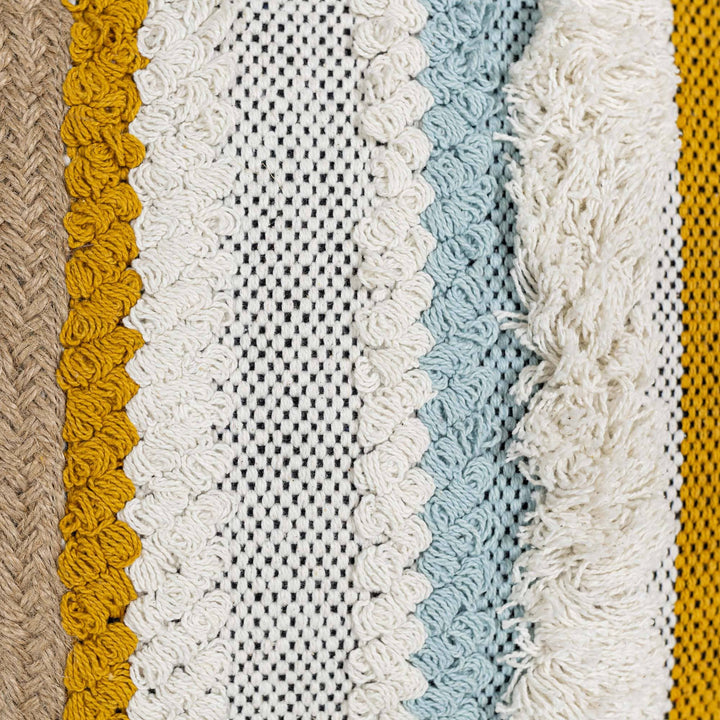 Aba 20x20 Striped Fringed Throw Pillow Mustard 3