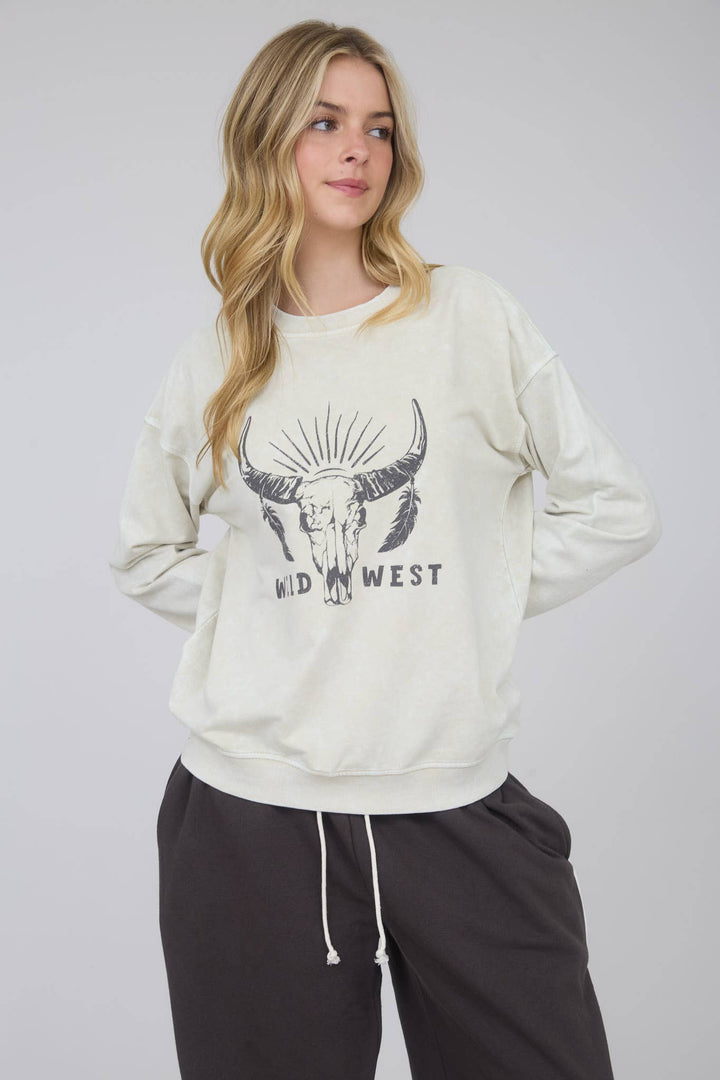 Wild West Graphic Top Oatmeal 