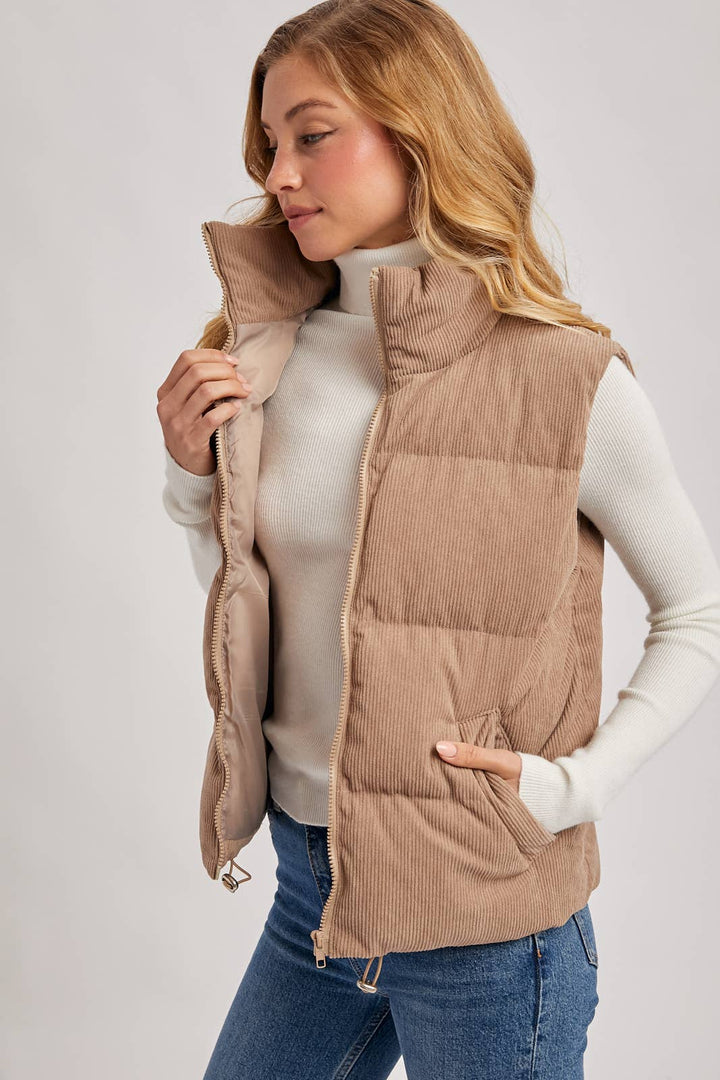 Bluivy Corduroy Quilted Puffer Vest