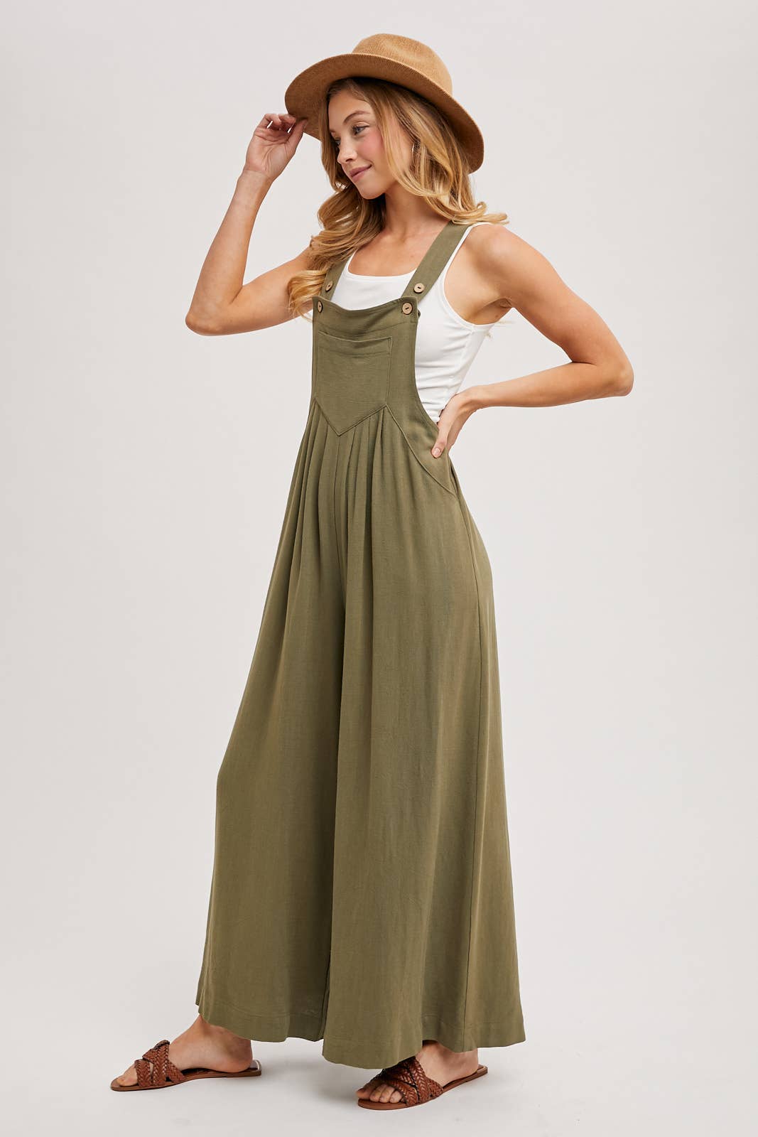 Bluivy - Flowy Wide Leg Overall Jumpsuit