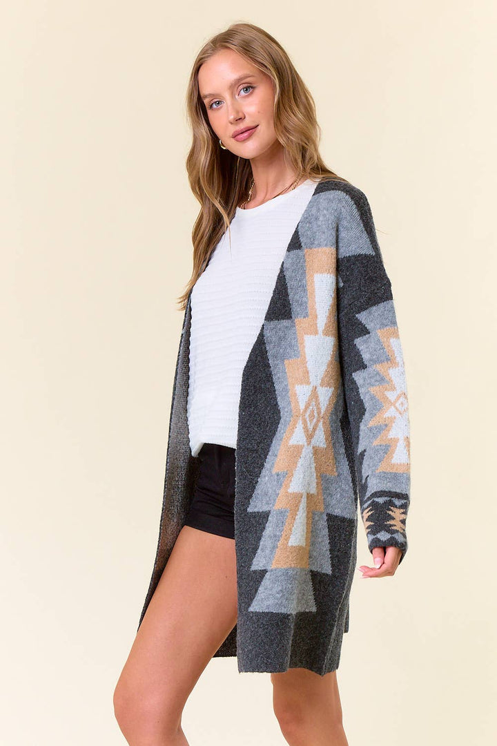 Doe and Rae - Azetc Sweater Cardigan3