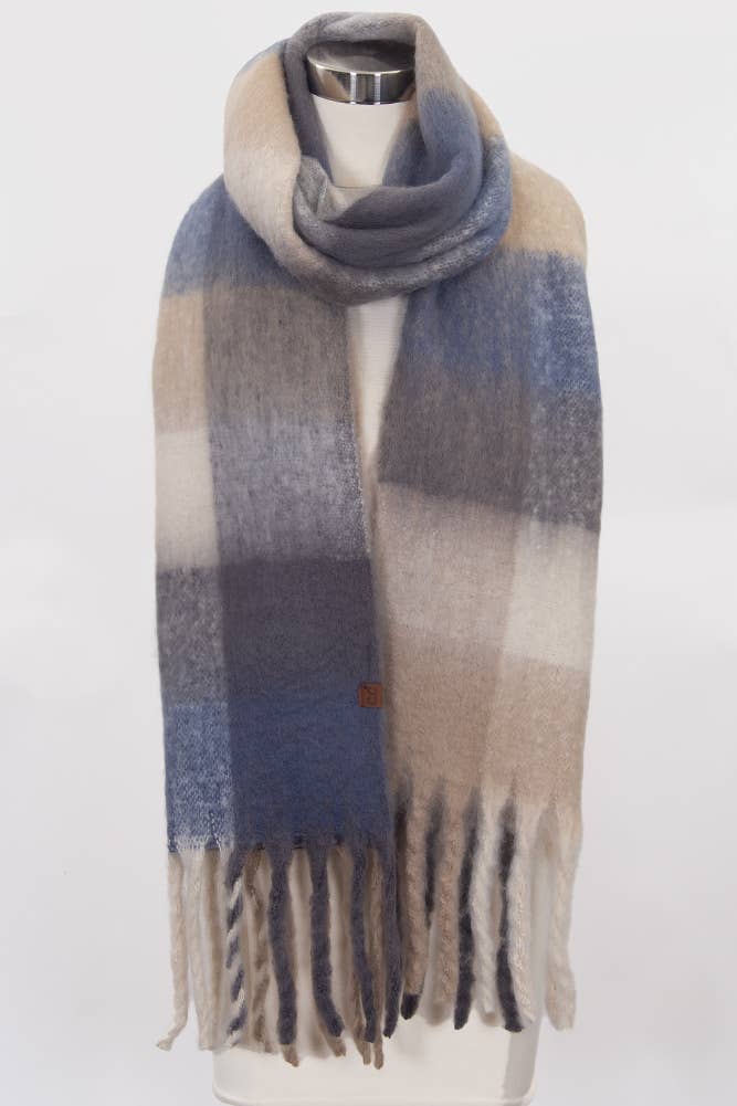 C.C Multi Color Block Plaid Scarf