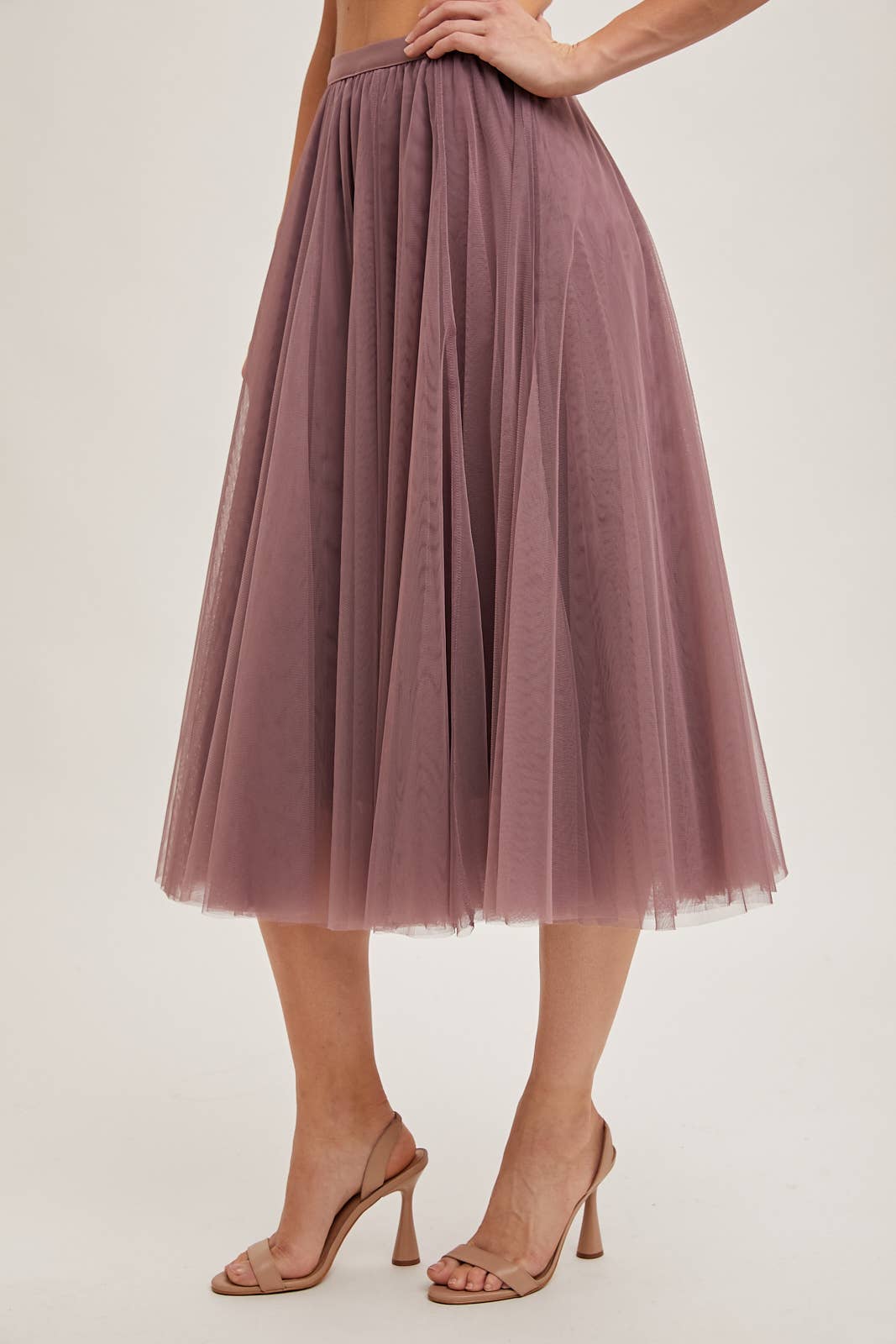 Bluivy Tulle Midi Skirt mauve 3