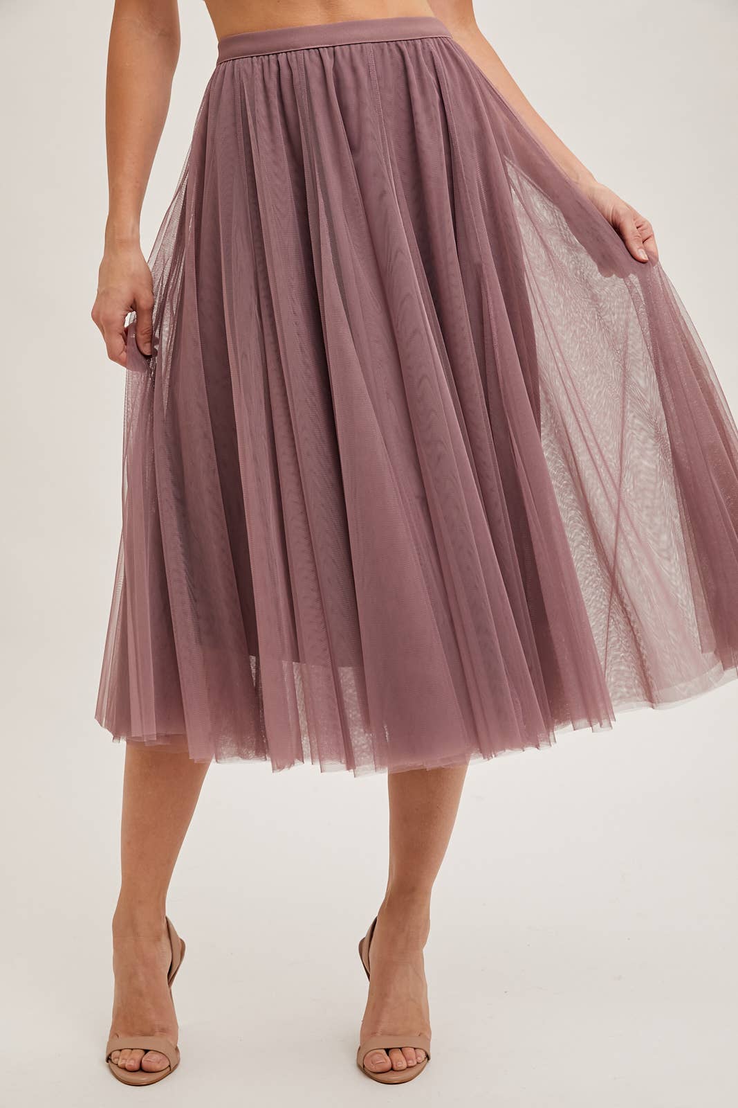 Bluivy Tulle Midi Skirt mauve 1