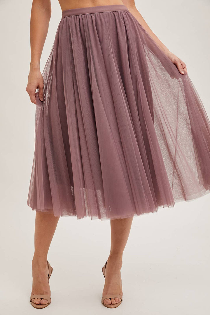 Bluivy Tulle Midi Skirt mauve 1