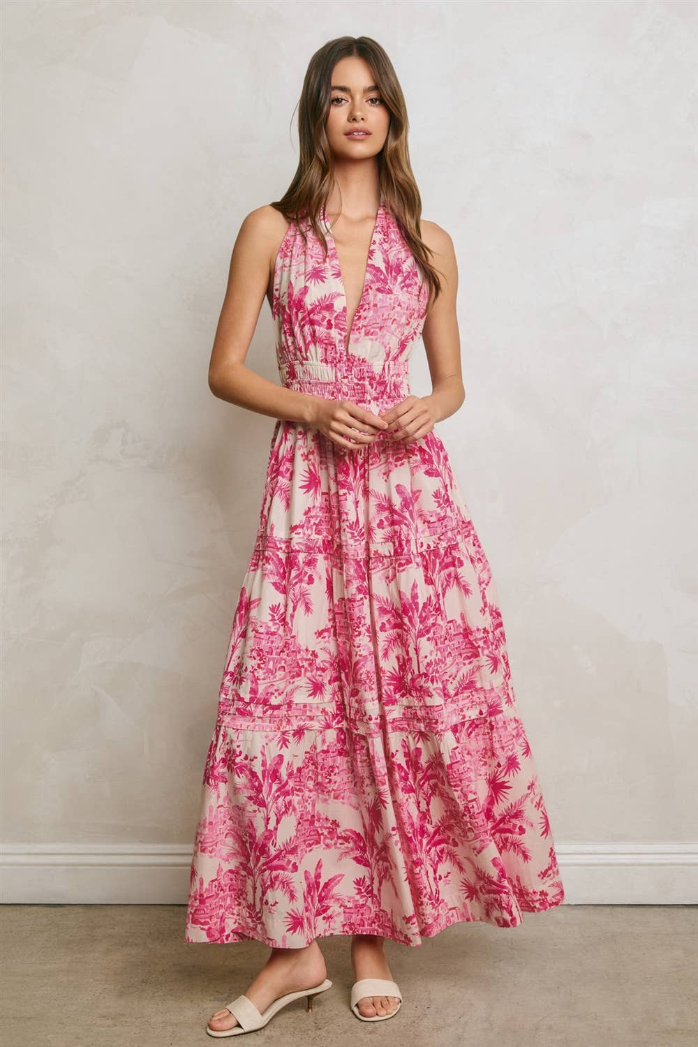 halter hibiscus dress Lady Black Tie - Pink Maxi Effortless and feminine Dress Forum - Conversational Open