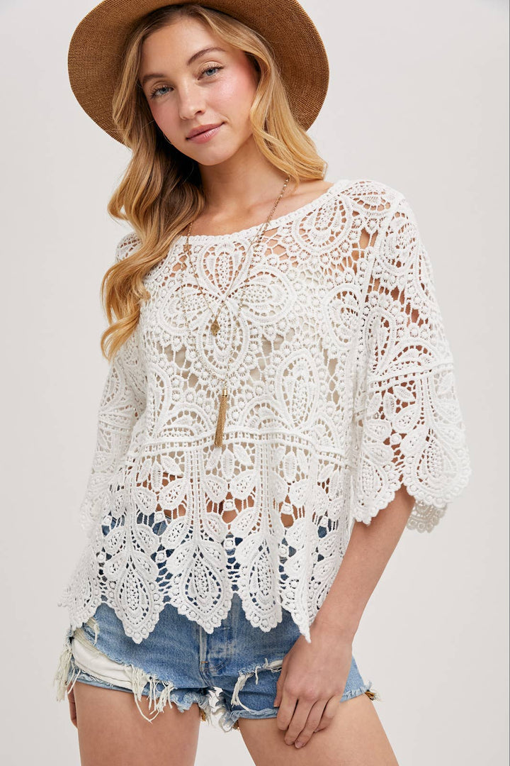 Bluivy Crochet Lace Top - Ivory