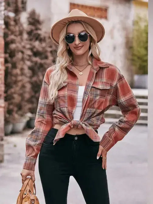 Casual Loose Plaid Shirt - Shop Emma's 