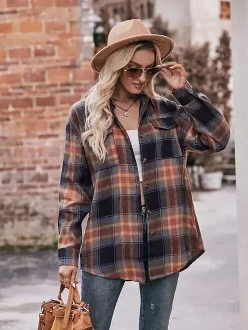 Casual Loose Plaid Shirt - Shop Emma's 