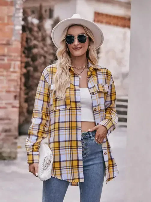 Casual Loose Plaid Shirt - Shop Emma's 