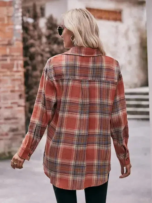 Casual Loose Plaid Shirt - Shop Emma's 