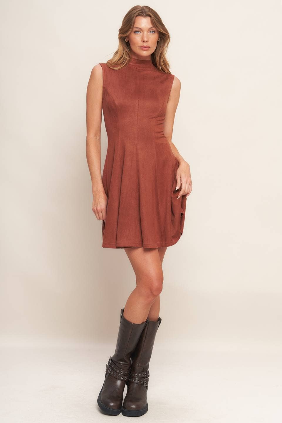 Faux Suede Mini Dress – Shop Emma's