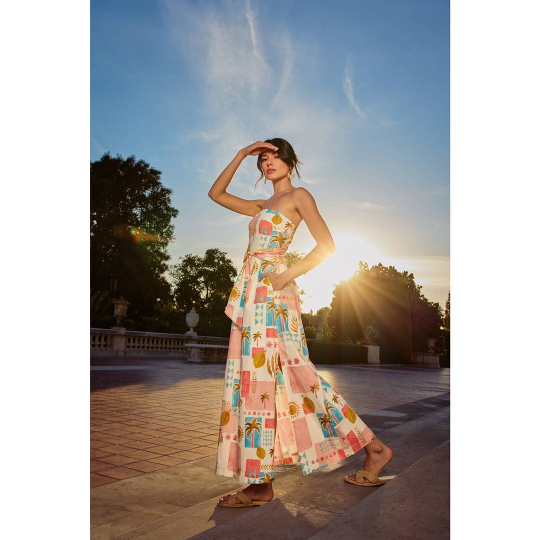 Dress Forum - Moroccan Spring Rattan Belt Strapless Maxi Dress Amalfi Coast 2